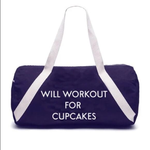 PRIVATE PARTY Handbags - 🎉HOST PICK🎉 Denim Will Workout for Cupcakes Duffel Bag